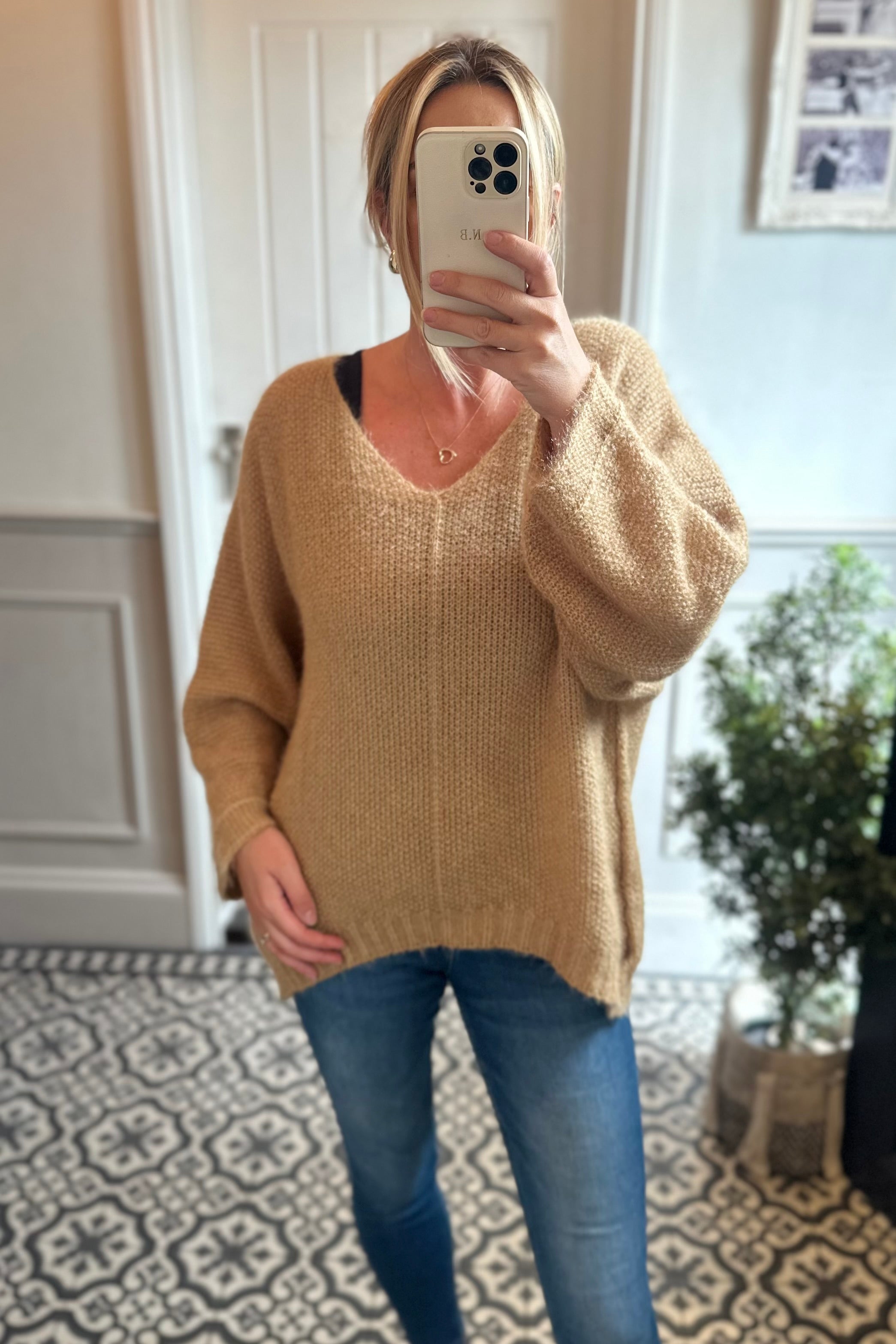 Camel knit jumper best sale