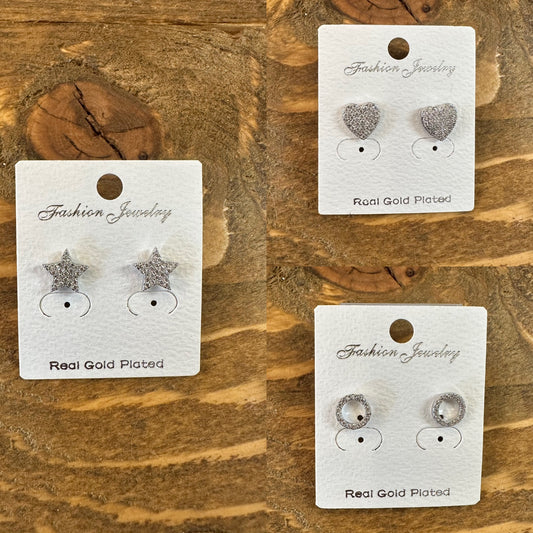 Silver stud earrings