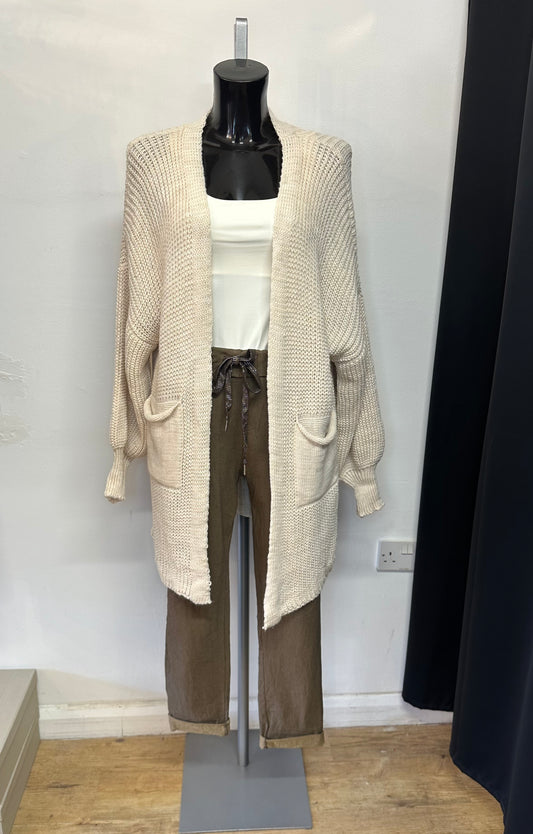 Beige knit cardigan