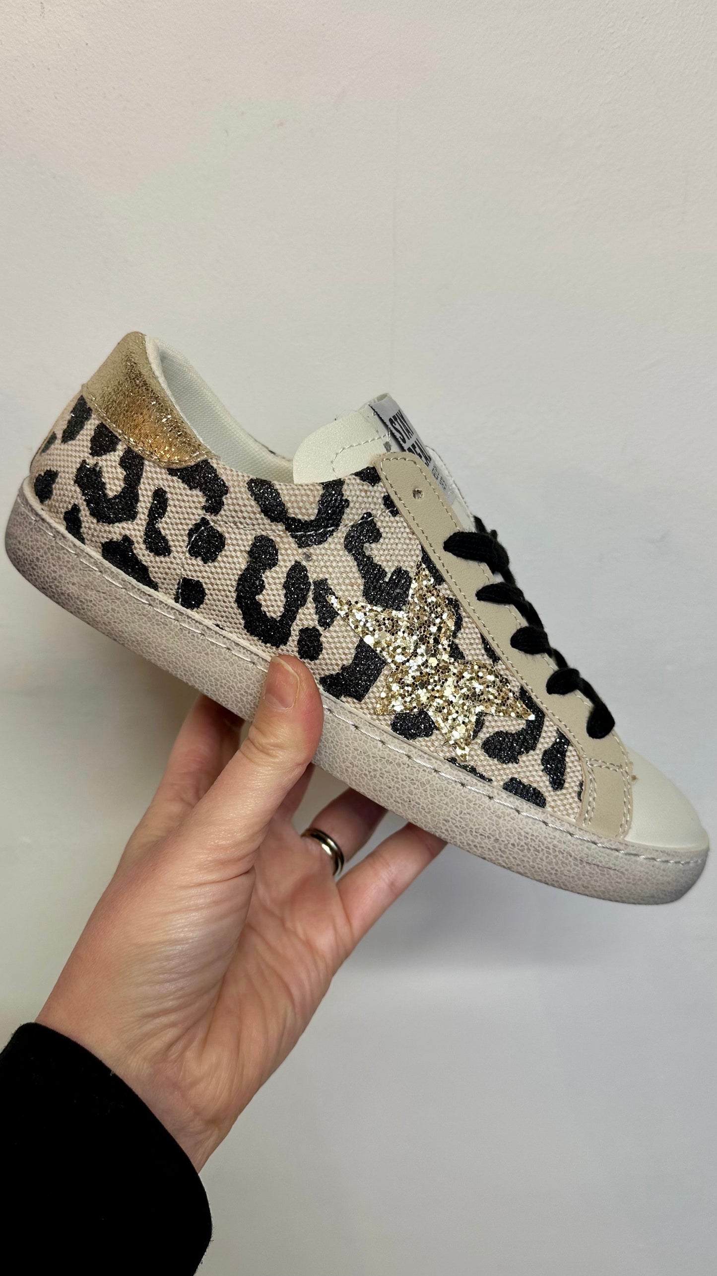 Animal Print Glitter Star Trainers