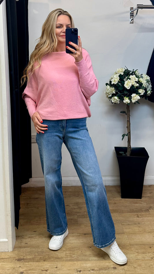 Baby Pink batwing jumper