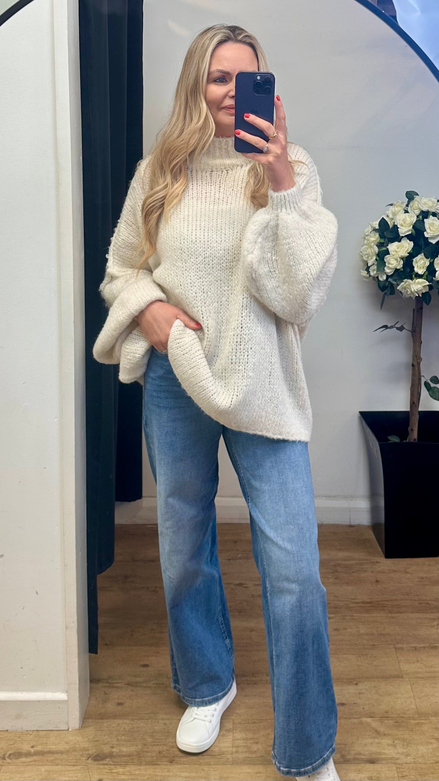 Cream chunky knit jumper