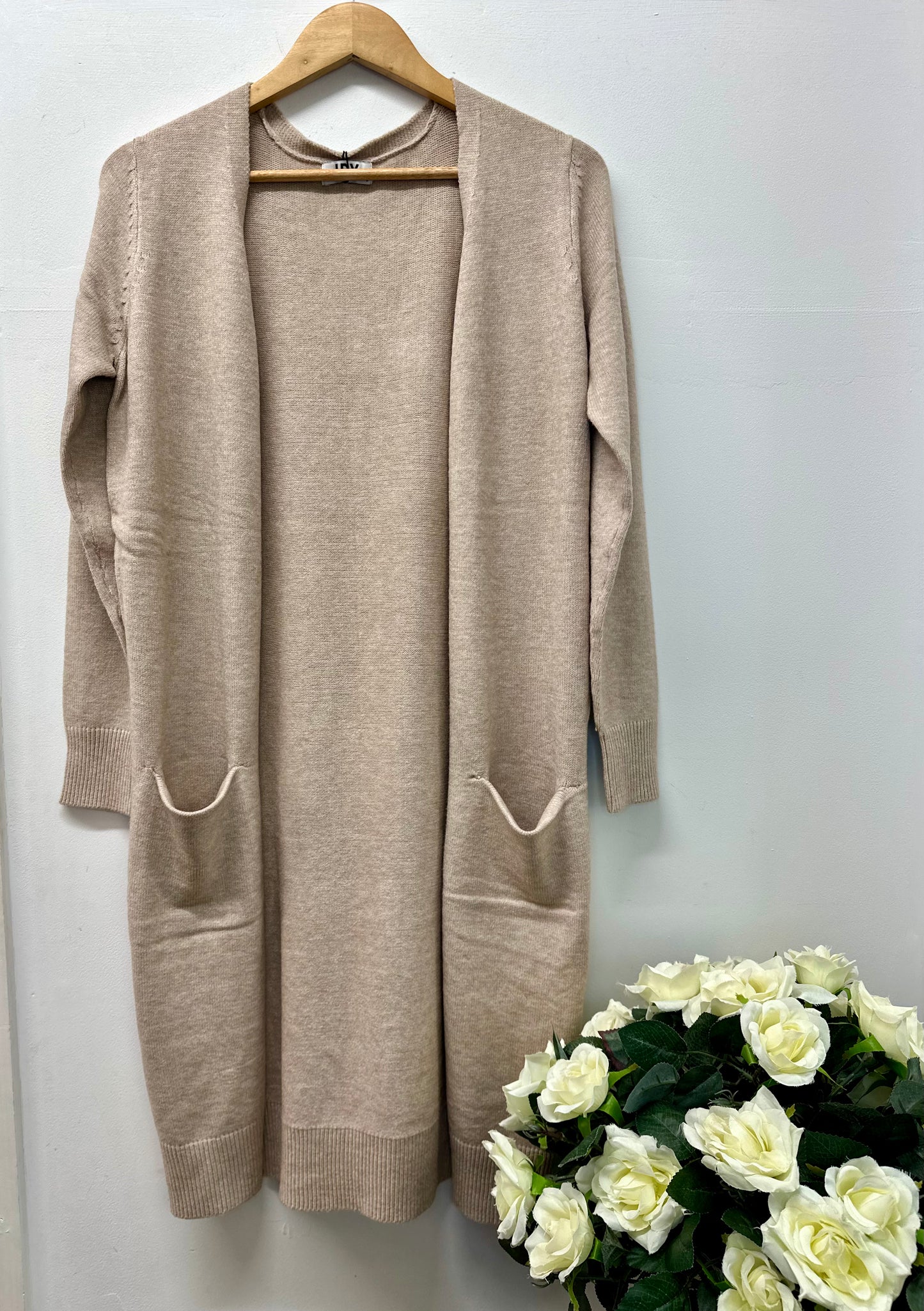 Beige Long Cardigan