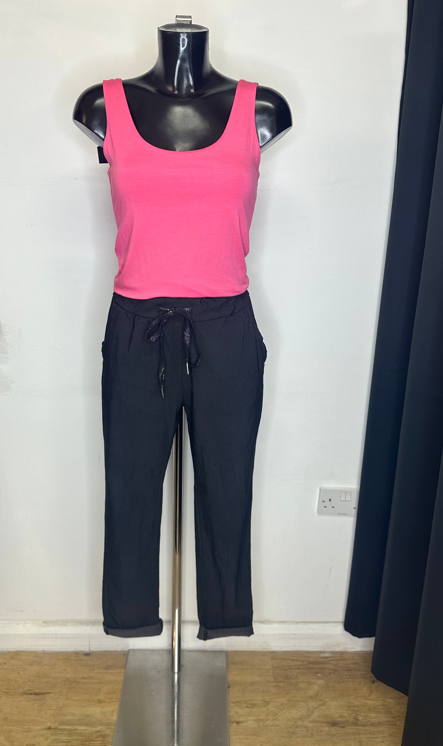 Black stretch trousers