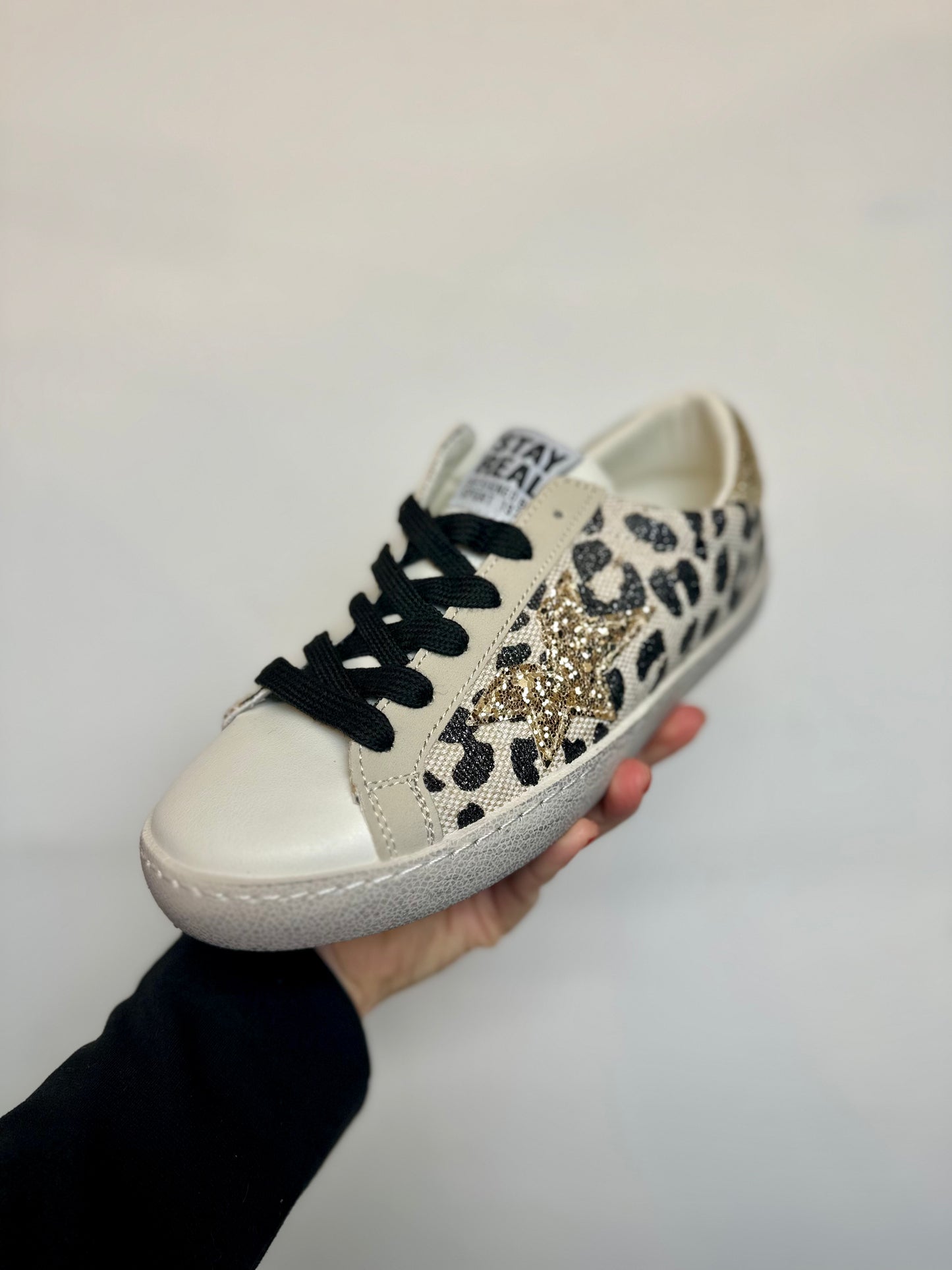 Animal Print Glitter Star Trainers