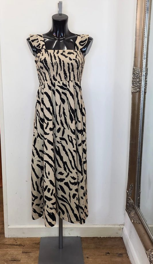 Zebra print midi dress