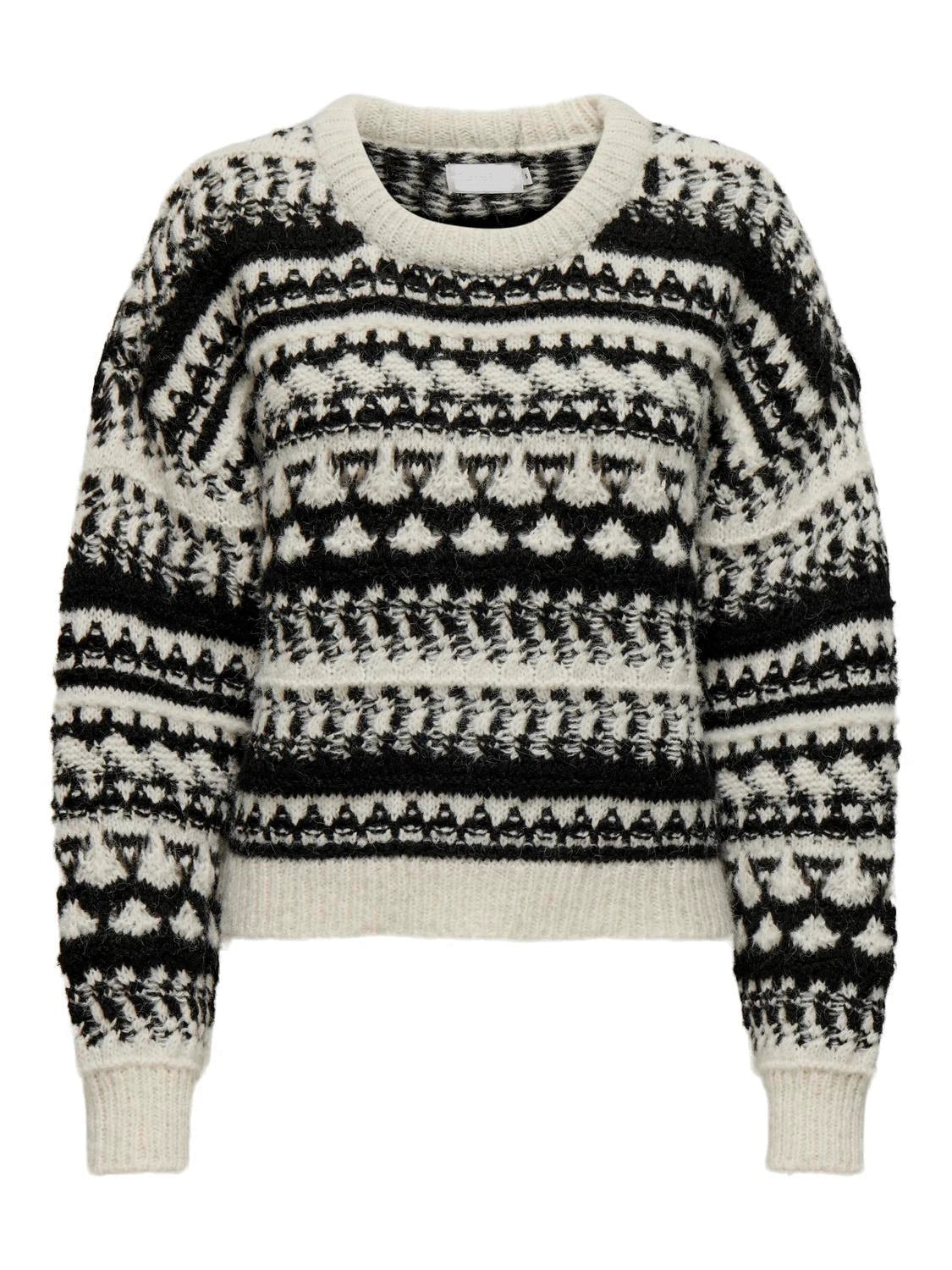 Cream / Black Knitted Jumper