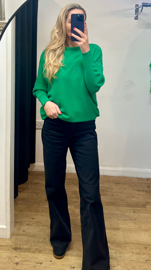 Green batwing jumper