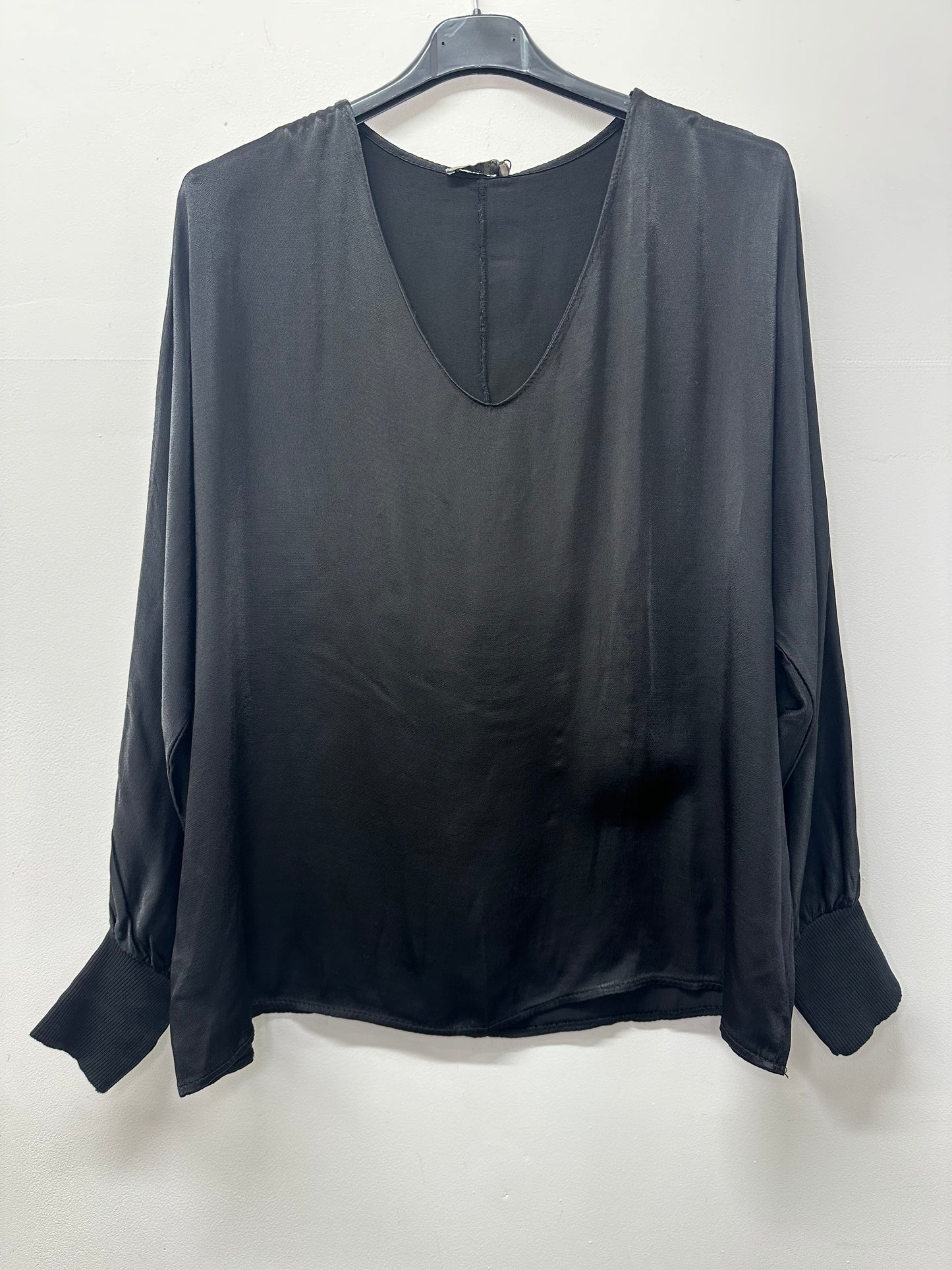 Black satin top