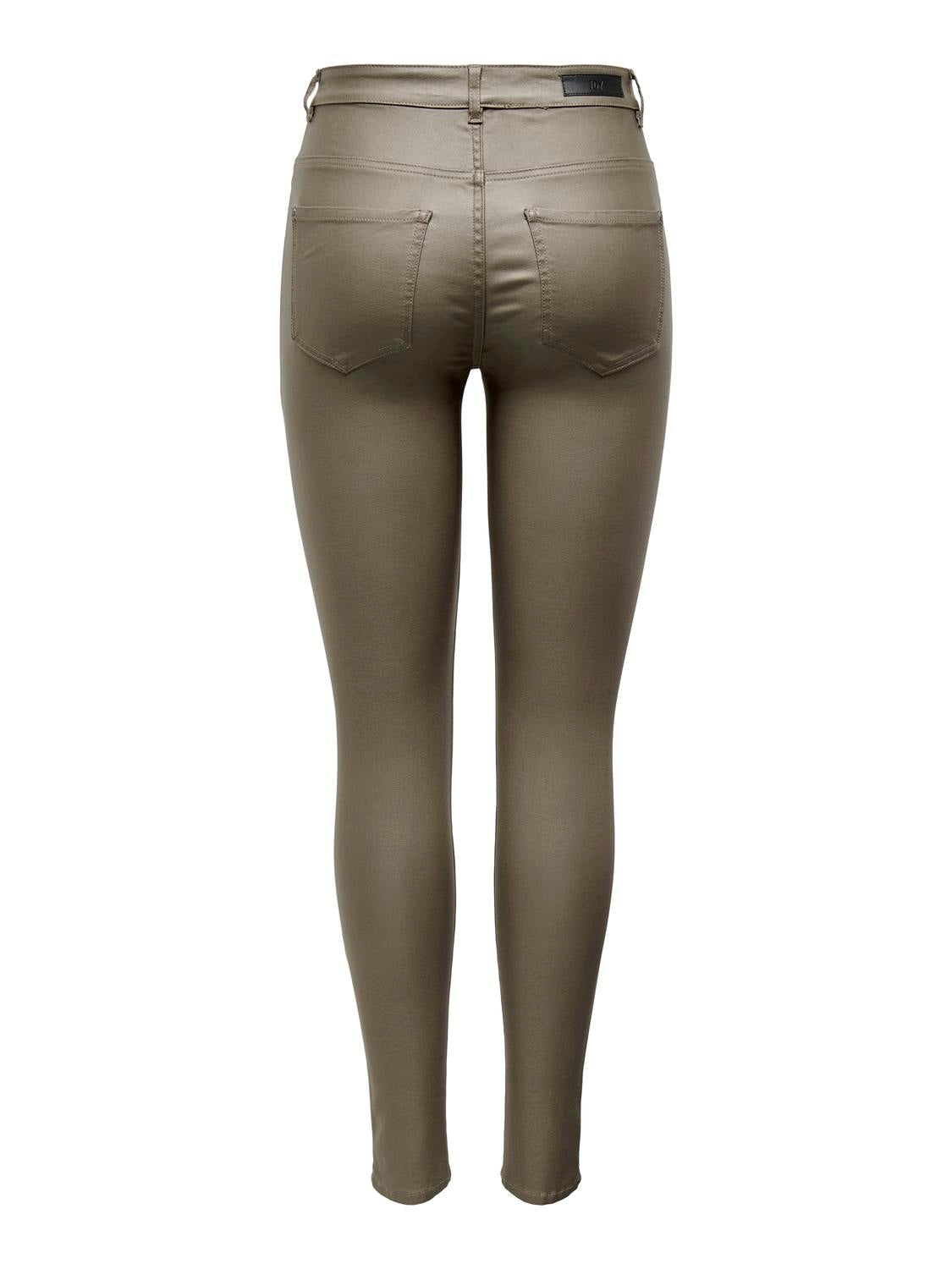 Mocha faux leather trousers