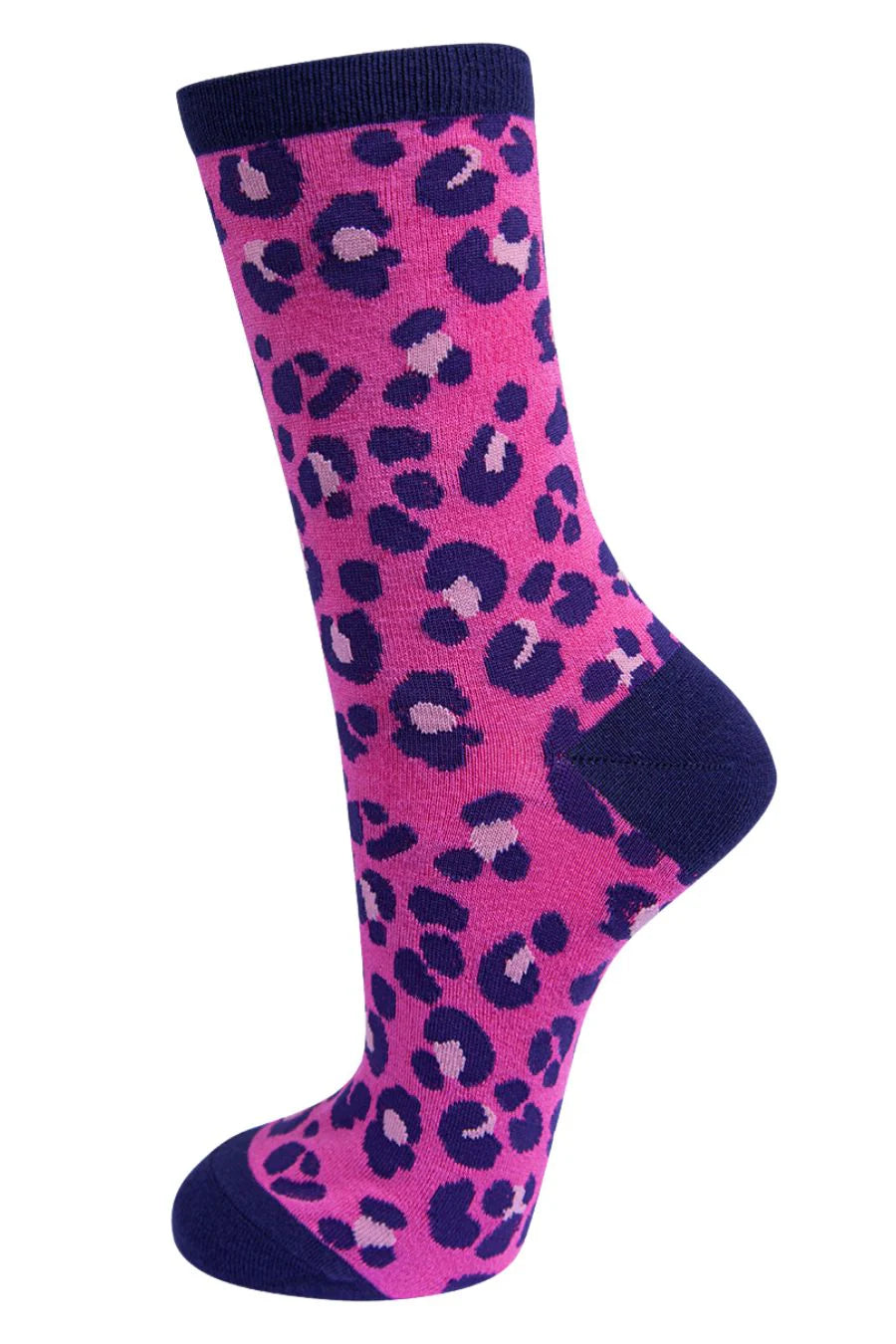 Women's Bamboo Socks - Pink Leopard