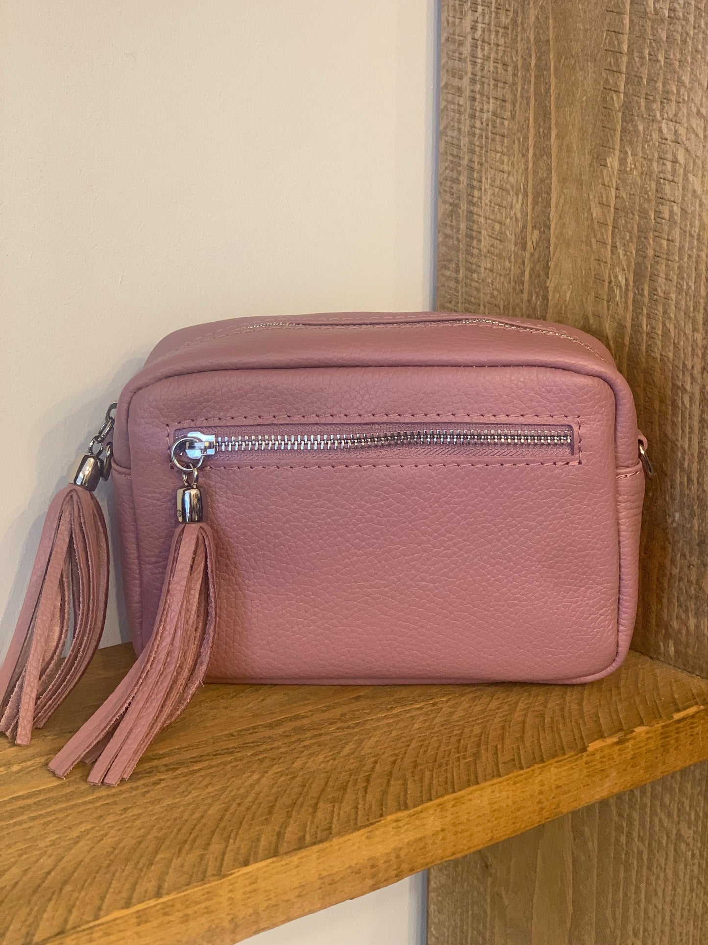 Dusky Pink Camera Bag - Real Leather