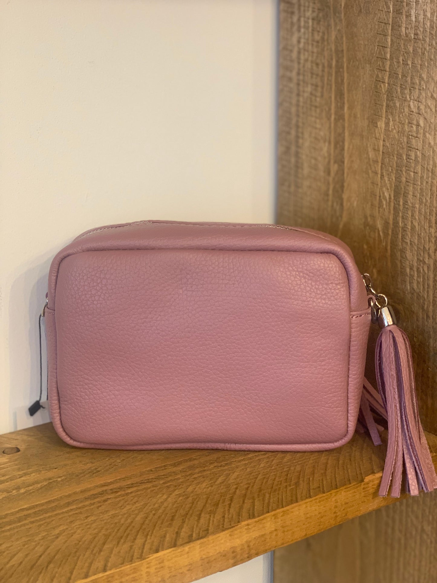 Dusky Pink Camera Bag - Real Leather