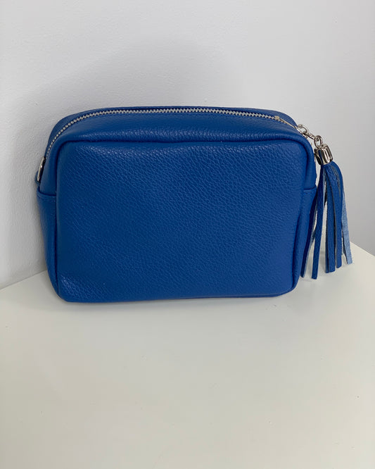 Blue Camera Bag - Real Leather