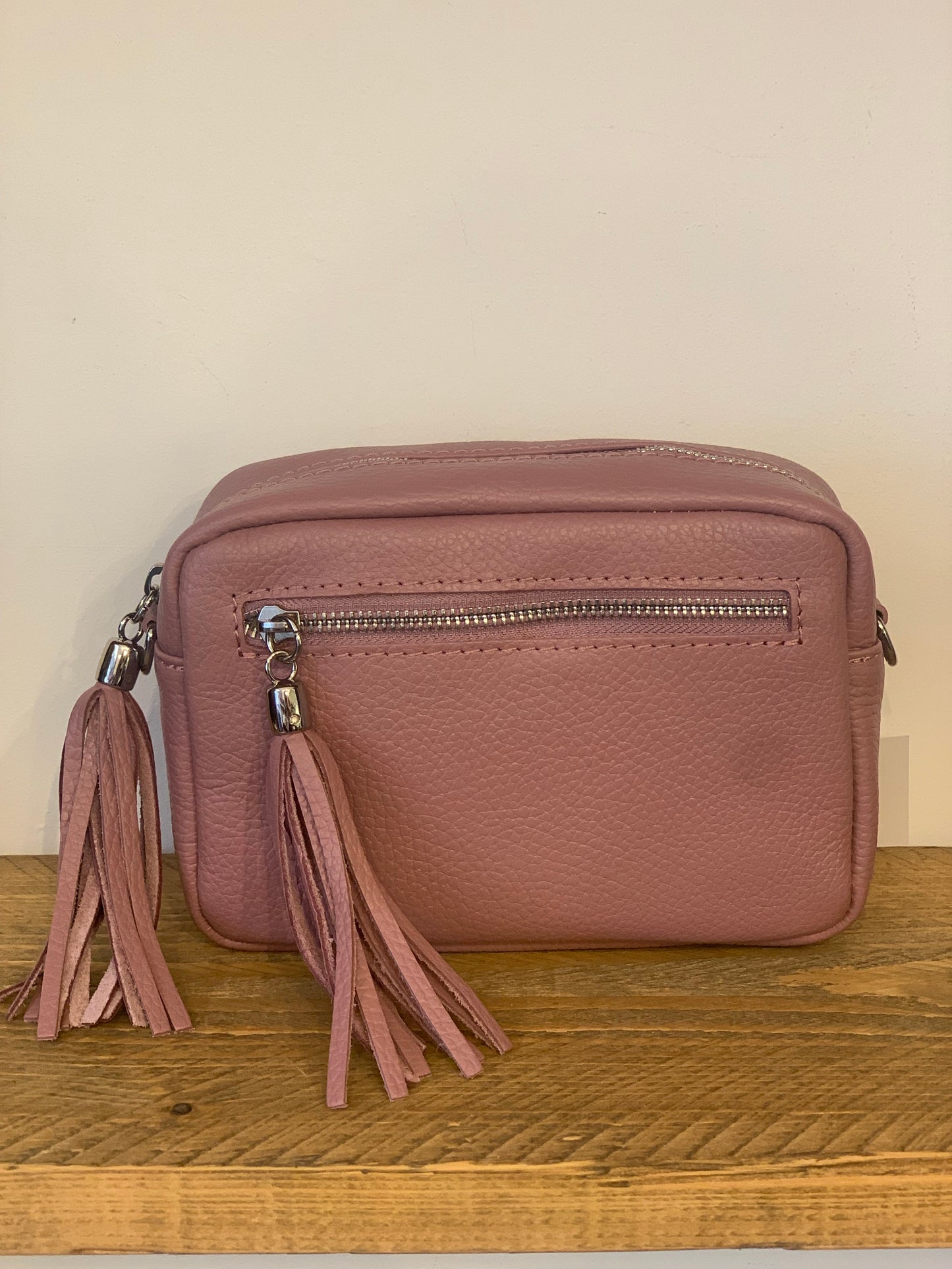 Dusky Pink Camera Bag - Real Leather