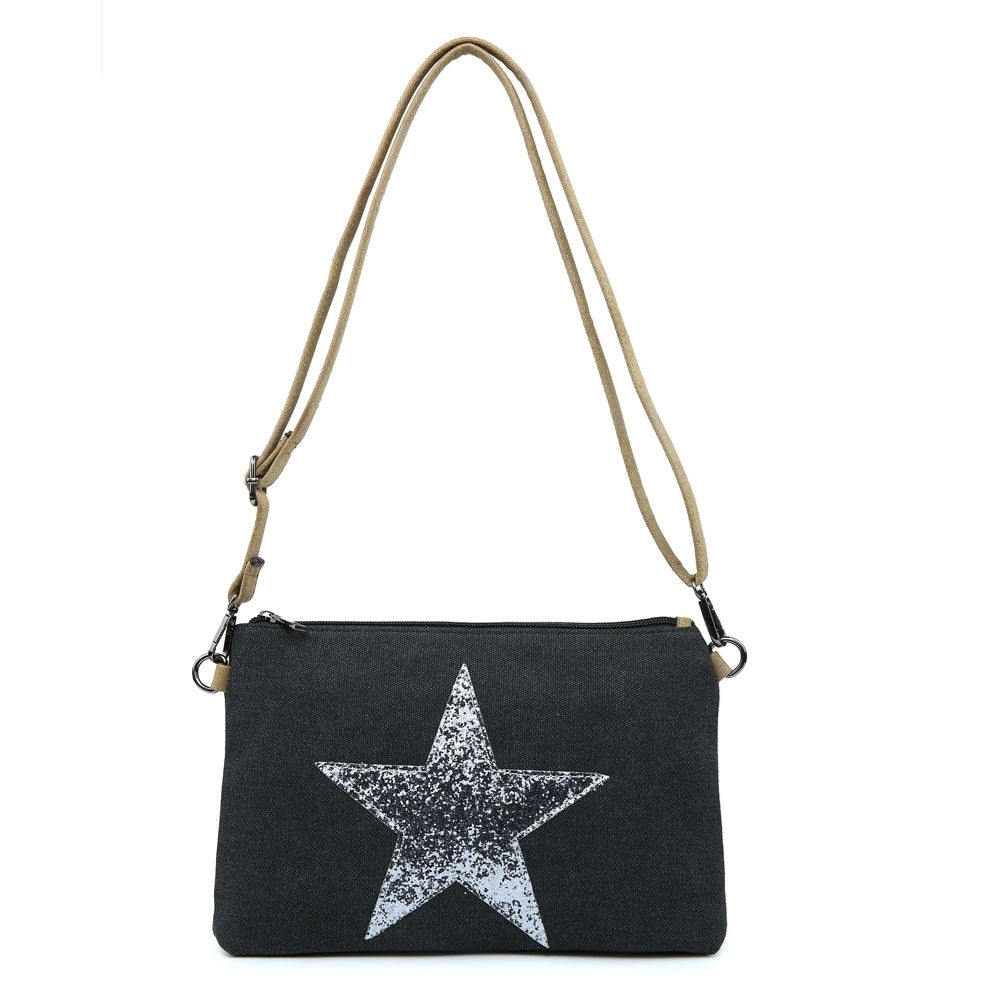 Black glitter silver star clutch - shoulder strap included – Livia's ...