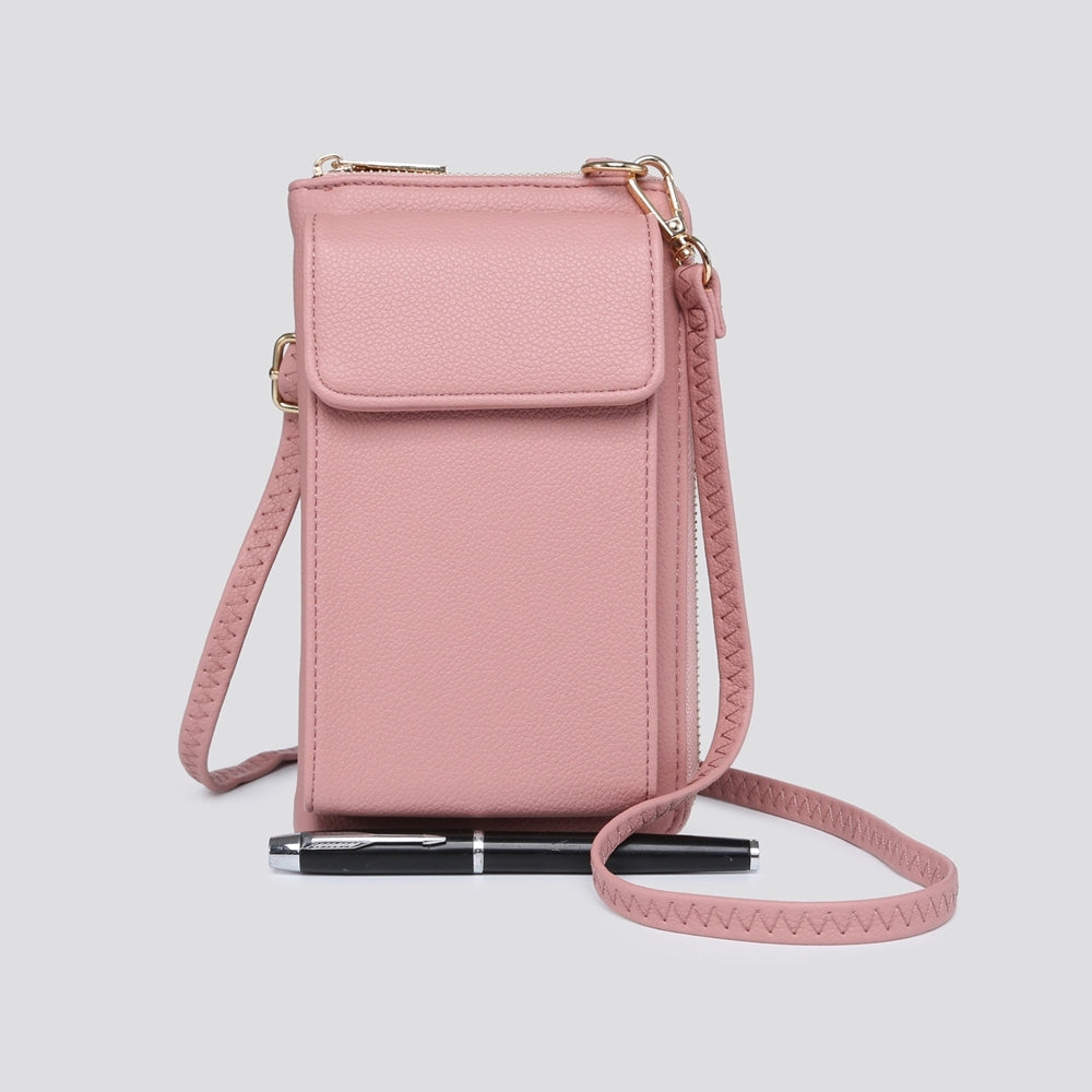 Crossbody Purse with Phone Pouch - Variety of Colours Fuschia Pink